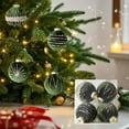 thumbnail image 1 of AYktou 4Pcs Christmas Balls Ornaments, Glittering Flocking Hanging Ball Xmas Tree Decor Set Multiple Style Hanging Balls Pendants Christmas Baubles for Xmas Tree Holiday Party Scene Layout, Green, 1 of 7