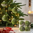 thumbnail image 1 of AYktou 4Pcs Christmas Balls Ornaments, Glittering Flocking Hanging Ball Xmas Tree Decor Set Multiple Style Hanging Pendants Christmas Baubles for Xmas Tree Holiday Party Scene Layout, Mint Green, 1 of 6