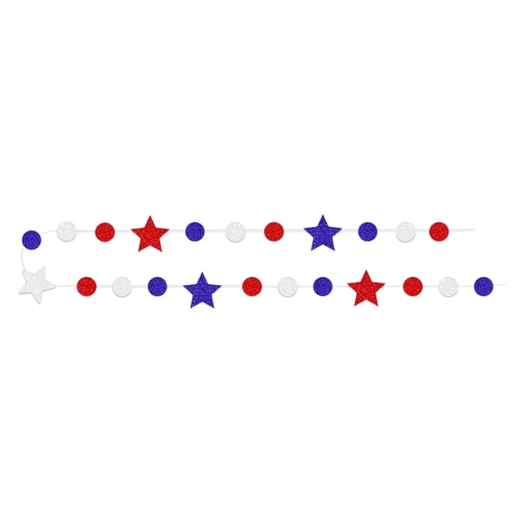 AYktou 4th of July Decorations Garland- 1 Pcs Red White Blue Star Garland 4th of July Accessories Flag Banner for Independence Day Memorial Day Decorations,USA Themed Party Decorations,Photo Backdrop