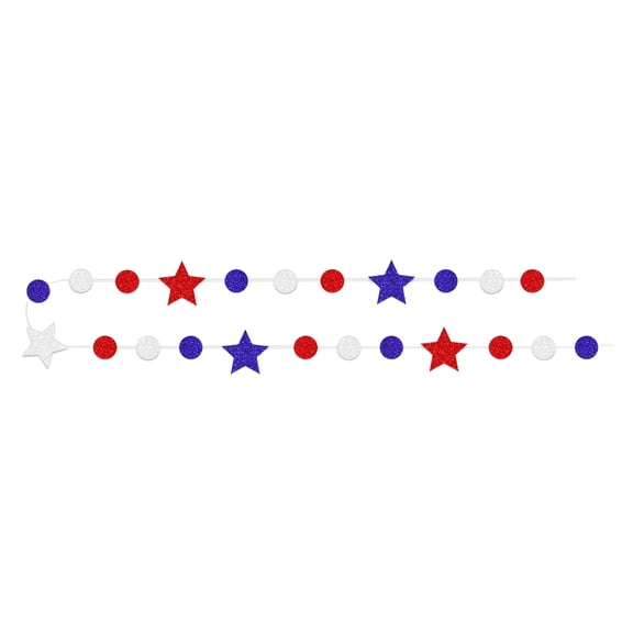 AYktou 4th of July Decorations Garland- 1 Pcs Red White Blue Star Garland 4th of July Accessories Flag Banner for Independence Day Memorial Day Decorations,USA Themed Party Decorations,Photo Backdrop