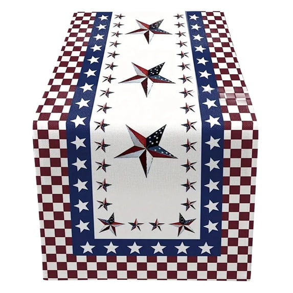 AYktou 4th of July Decorations Patriotic Table Runner, 13×72 Inch USA Flag Red White Blue Stars & Stripes Table Cloth, 250th Anniversary Memorial Day Table Cover for Holiday Party Table Decor