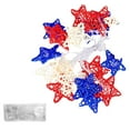 thumbnail image 1 of AYktou 4th of July Decorations-Star String Lights,4.92 ft Red White and Blue USA Flag Fairy Lights,Waterproof & Battery Operated,for Indoor Outdoor Independence Day Memorial Day Decorations, 1 of 8