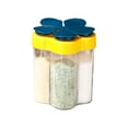 thumbnail image 1 of AYktou 5 In 1 Spice Jars With Independent Lids, Transparent Spice Container Petal-Shaped Seasoning Shaker Spice Can Filter Bottle for Restaurant Kitchen Cooking Steak Barbecue Scenario, Blue, 1 of 6