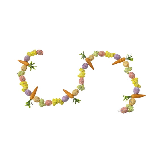 AYktou 5.5 Ft Easter Eggs Garlands, Easter Garlands Simulation Eggs Easter Bunny Carrot Banners Macarons Color Home Decor Wall Hanging Wreath for Table Centerpiece Hotel Birthday Party Ornaments