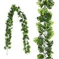 thumbnail image 1 of AYktou 5.8 Ft Artificial Willow Leaves Vine Twigs, Fake Hanging Ivy Plants Green Leaf Rattan Garland Greenery Decor Farmhouse Christmas Thanksgiving Vines for Home Doorway Fireplace Decoration, 1 of 5