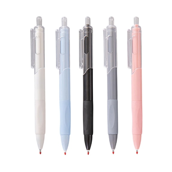 AYktou 5 Pcs Gel Pens, 0.5mm Fine Point Black Ink Pens Smooth Writing Pens with Non-Slip Textured Grip, Office Supplies High-End Retractable Pens Concise Aesthetic Pens for Business Journaling