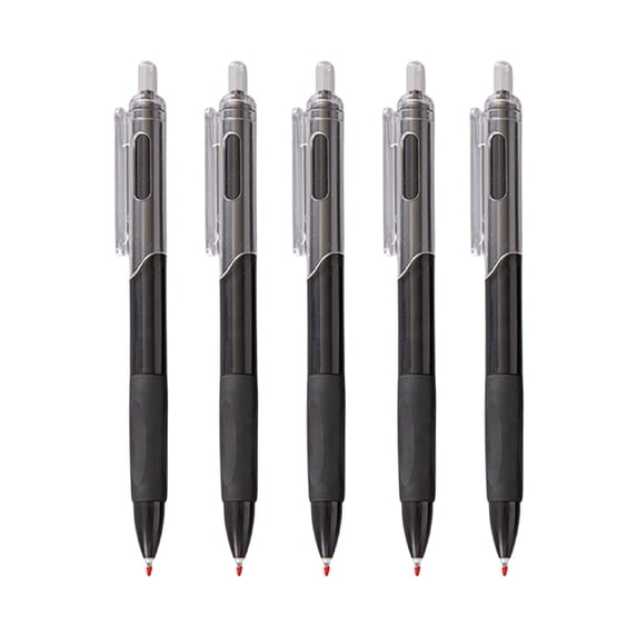 AYktou 5 Pcs Gel Pens, 0.5mm Fine Point Black Ink Pens Smooth Writing Pens with Non-Slip Textured Grip, Office Supplies High-End Retractable Pens Concise Aesthetic Pens for Business Journaling