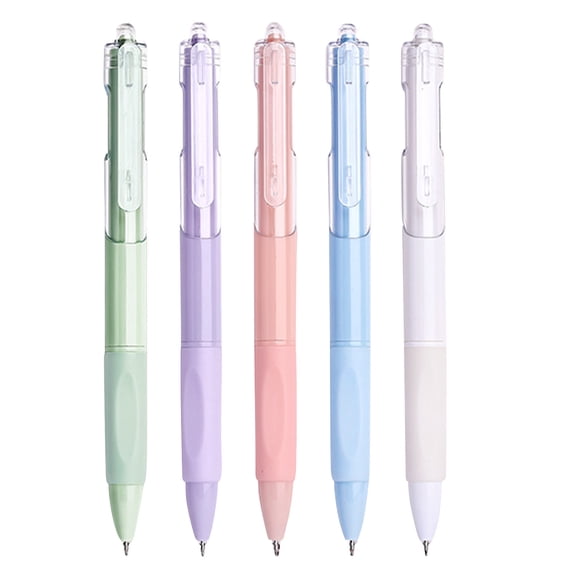 AYktou 5 Pcs Gel Pens, 0.5mm Retractable Black Ink Gel Pen Fine Point Smooth Writing Pens with Comfort Grip, Quick Drying Black Ink Pens for Journaling, Note Taking, Drawing Office Supplies