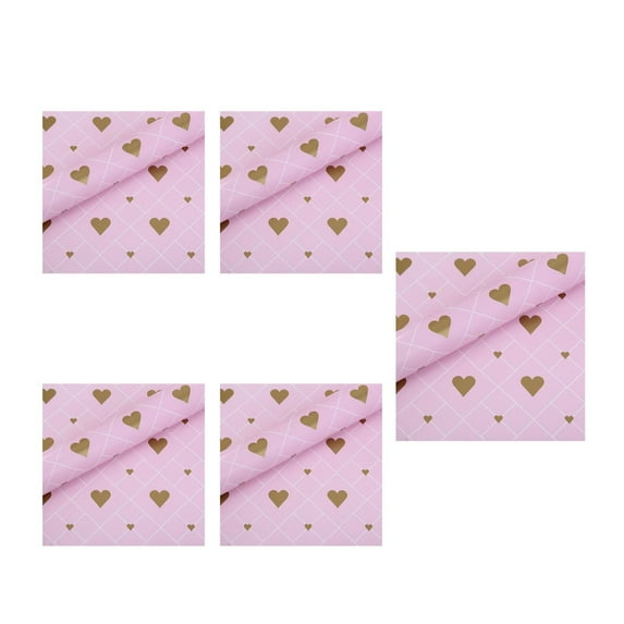 AYktou 5 Pcs Gift Wrapping Paper, 20×28 Inch Multi-Purpose Gift Box Packaging Paper Pink Girlish Heart Fresh Style Wrapper for Packaging Gift Boxes Bouquets Christmas Birthday Presents Decor