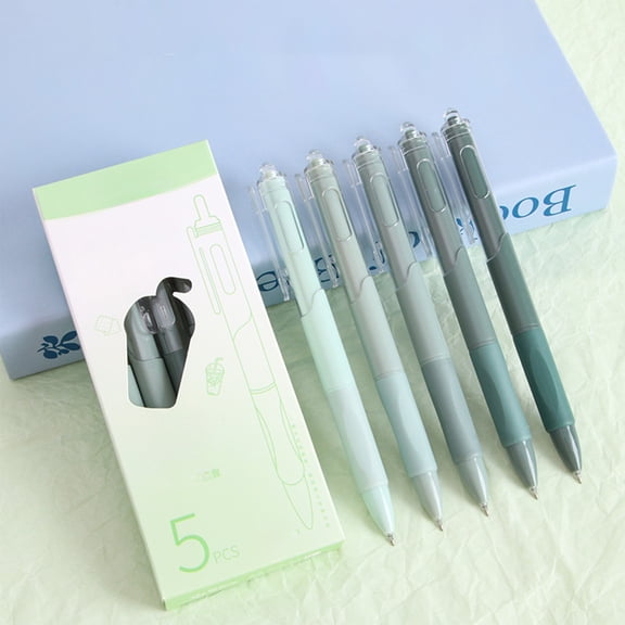 AYktou 5 Pcs Retractable Gel Pens, Quick Dry and No Smear Fine Point Pen Gel Ink Pens, Black Smooth Writing Gel Pens for Journaling Note Taking Writing Drafting Office Supplies Gift for Women & Men