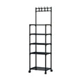 thumbnail image 1 of AYktou 5-Tier Bathroom Storage Shelves with Rollers, Heavy-Duty Bathroom Organizers and Storage, Kitchen Storage Shelf Snack Organizer Bookshelf Cosmetics Rack for Home Floor Storage, Black, 1 of 6