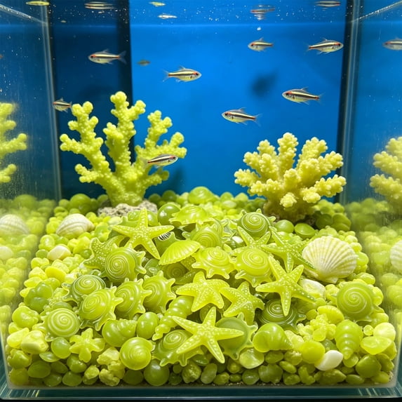 AYktou 50 Pcs/1.2 Inch Sea Glow in The Dark Rocks for Fish Tank, Aquarium Glow Stones Rocks Luminous Gravel, Fluorescent Stones Noctilucent Substrate for Potted Fish Tank Bonsai