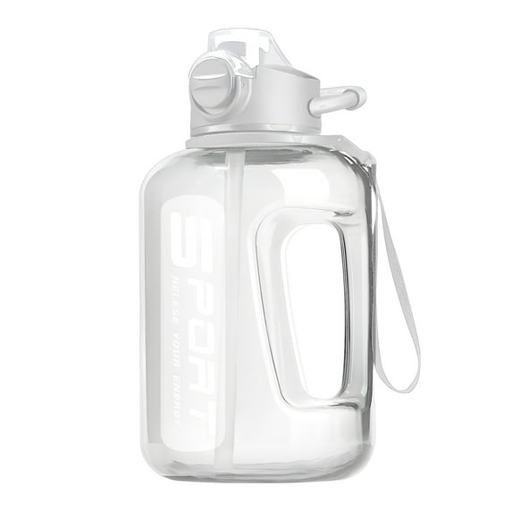AYktou 58oz Water Bottle for All Day Hydration Big Water Bottle with Straw Measures Daily Gym Water Bottle with Handle Leakproof Sports Water Bottle for Gym Camping Outdoor(White)