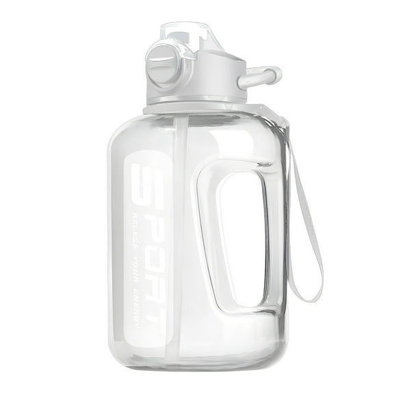 AYktou 58oz Water Bottle for All Day Hydration Big Water Bottle with Straw Measures Daily Gym Water Bottle with Handle Leakproof Sports Water Bottle for Gym Camping Outdoor(White)