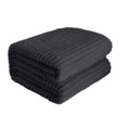 thumbnail image 1 of AYktou 59×32 Inch Throw Blanket, Flannel Thick Double Layer Sofa Blanket Winter Warming Soft Nap Blanket, Three-Dimensional Striped Patterns Blankets for Festivals Gifts Home Supplies, Dark Gray, 1 of 6