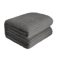 thumbnail image 1 of AYktou 59×32 Inch Throw Blanket, Flannel Thick Double Layer Sofa Blanket Winter Warming Soft Nap Blanket, Three-Dimensional Striped Patterns Blankets for Festivals Gifts Home Supplies, Gray, 1 of 6