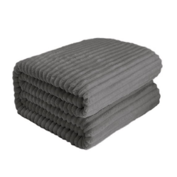 AYktou 59×32 Inch Throw Blanket, Flannel Thick Double Layer Sofa Blanket Winter Warming Soft Nap Blanket, Three-Dimensional Striped Patterns Blankets for Festivals Gifts Home Supplies, Gray