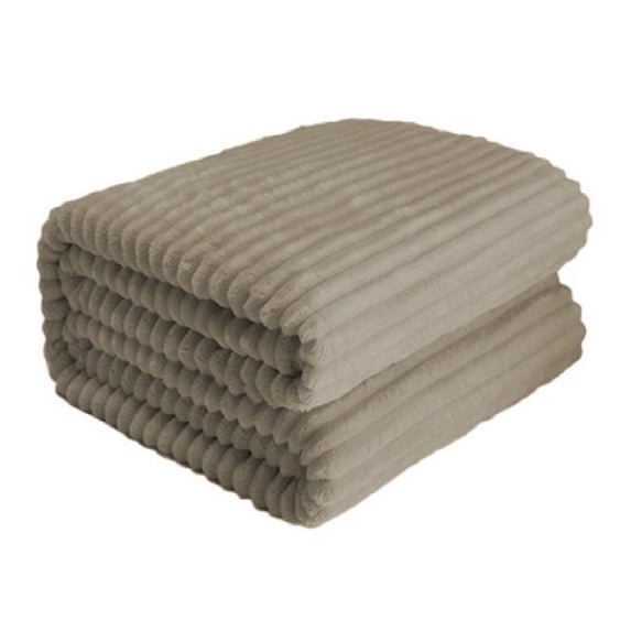 AYktou 59×32 Inch Throw Blanket, Flannel Thick Double Layer Sofa Blanket Winter Warming Soft Nap Blanket, Three-Dimensional Striped Patterns Blankets for Festivals Gifts Home Supplies, Coffee