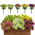 thumbnail image 1 of AYktou 5Pcs Artificial Flowers, Dandelions Bouquet Green Fake Flowers Gradient Flower Balls, Elegant Floor Rows Flowers Arrangement Decor Fake Plants for Wedding Hall Festivals Home Decor, White, 1 of 7