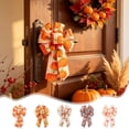 thumbnail image 1 of AYktou 5Pcs Fall Wreath Bows, 13.8×8.3 Inch Fall Bows for Wreath, Thanksgiving Bows with Maple Leaf Pumpkin Pattern, Autumn Ribbon Bow Tree Topper Bow for Front Door Thanksgiving Party Decoration, 1 of 5