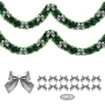 thumbnail image 1 of AYktou 6.6 Ft Christmas Garlands with 15 Bowknots, Christmas Tree Pull Flower Ribbon Rattan Pendant Wreath Ornaments, Imitation Green Pines Needles Vines for Window Wall Christmas Tree Decor, 1 of 6