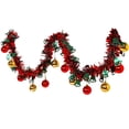 thumbnail image 1 of AYktou 6.6 Ft Christmas Garlands, Glittering Tinsel Garland with 12 Ball Bright Christmas Tree Decorations Vines, Metallic Twist Garland Hanging Ornaments Rattan for Fireplace Wall Christmas Decor, 1 of 6