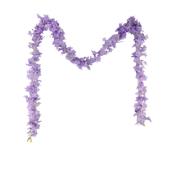 AYktou 6.9 Ft Artificial Lilacs Rattan Garlands, Decorative Fake Flower String Hanging Vines Garland Ornaments for Party Wall Wedding Arch Home Mirror Bookshelf Garden Swing Indoor & Outdoor Decor