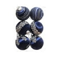 thumbnail image 1 of AYktou 6 Pcs Christmas Ball Ornaments Set, 3.2 Inch Silk Thread Sequins Christmas Tree Decorations Balls, Shatterproof Hanging Ornaments Pendant for Xmas Tree Holiday Party DIY Supplies, Dark Blue, 1 of 6