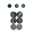 thumbnail image 1 of AYktou 6 Pcs Christmas Balls Ornaments, 2.4 Inch Flocked Leaf Pattern Hollowed-Out Christmas Tree Balls Glitter Pendant Hanging Balls for Tree Home Gathering Birthday Party Holiday Decoration, Green, 1 of 6