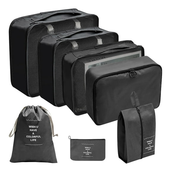 AYktou 7 Set Packing Cubes for Suitcases,7 Various Sizes (Large,Medium,Small) Sturdy Luggage Organizer Bags Set for Travel Accessories Suitcase Organizer Set for Man & Women Travel