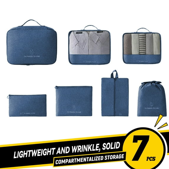 AYktou 7 Set Packing Cubes for Suitcases,7 Various Sizes Sturdy Luggage Organizer Bags Set for Travel Accessories Clothes Shoes Storage Bag Suitcase Organizer Travel Bags for Man & Women Travel