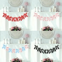 AYktou 78.7 Inch Ribbon Bow Banners, Christmas Tree Ornaments Valentine's Day Decorative Flags Birthdays Bowknot Hanging Garland Indoor & Outdoor Decor Events Party Bow Ties String, Red