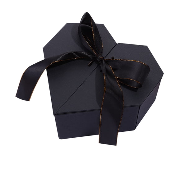 AYktou 8.3 Inch Luxurious Gift Boxes with String light & Raffia grass, Double Door Ribbon Bow Heart-Shaped Gift Box Valentine's Day Present Box Birthday Gift Box Wedding Souvenir Packaging Gift Box
