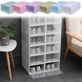 thumbnail image 1 of AYktou 9×13×5 Inch Stackable Shoe Boxes, Transparent Lid Shoe Box Storage Boxes Drawer Organizer Light Color Cabinet Storage Shelf Containers Bins for Sneakers Cabinet Clothes Stacking, Mint Green, 1 of 7