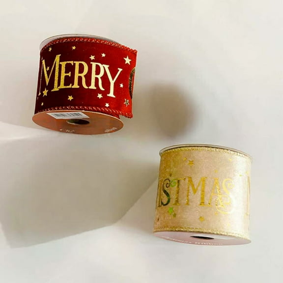 AYktou 9 Ft Christmas Red Velvet Ribbons, Christmas Decorative Ribbon Bow Ambiance Christmas Tree Ribbons Gift Wrapping Twining Mantel Wreath DIY Supplies Indoor & Outdoor Christmas Decor