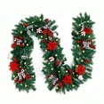 thumbnail image 1 of AYktou 9 Ft Glowing Christmas Garlands, Artificial Pines Needle Christmas Flowers Dense Rattans with Bows Christmas Balls Berries, LED String Light Garlands for Birthday Christmas Party Decor, 1 of 9