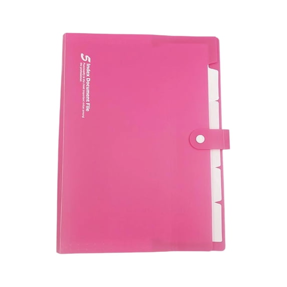 AYktou A4 Size Expanding File Folders, 5 Pockets Folders for Document Multi-Layer Accordion File Bags Document Organizer Portable Paper Bill Receipt Organizer for Home Office Supplies, Hot Pink