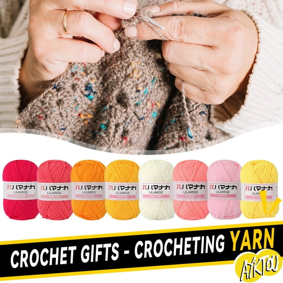 AYktou Acrylic Yarn Mini Skeins - Cotton Yarn of Soft Lightweight Yarn for Crocheting and Knitting Craft Project,Assorted Crochet Yarn Bulk Kit for Adults and Kids,26 Colors