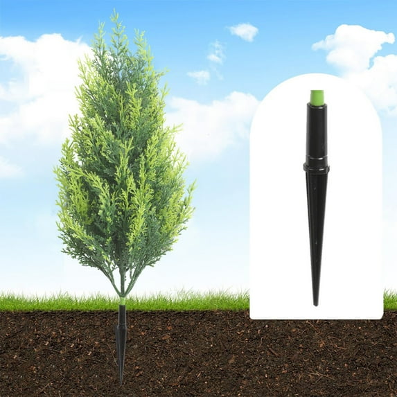 AYktou Artificial Cedar Topiary Trees for Outdoors, Ground Spike Faux cypresses Plants Topiary green Shrubs Bushes, Simulation Tree for Room Front Porch Garden Backyard Decoration Layout, Green