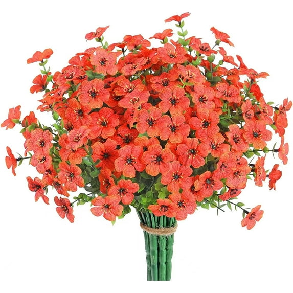 AYktou Artificial Flowers for Outdoors,Mothers Day Gifts,8 Bundles Fake Flowers,Violet Silk Flowers for Living Room,Garden,Farmhouse,Wedding,Spring Decor,Centerpiece Table Decorations