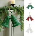 thumbnail image 1 of AYktou Barrel Bells Christmas Ornaments, Iron Bells Vintage Elegant Style Pendant with Ring, Christmas Tree Decorations Ambiance Gift for Front Door Staircase Window Fireplace Xmas Decor, Green, 1 of 7