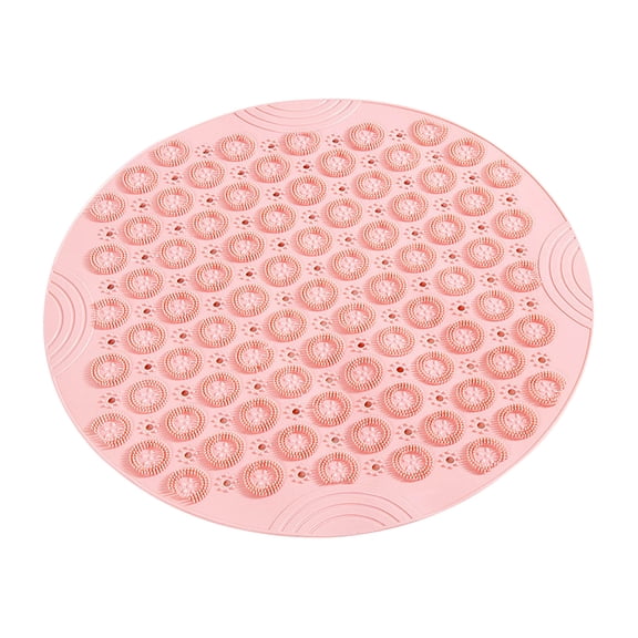 AYktou Bath Mat Round Non Slip Anti Mold Shower Mat 11.8"x11.8" PVC Bathroom Mat with Drain Hole Suction Cups for Shower Stall Bathroom Floor