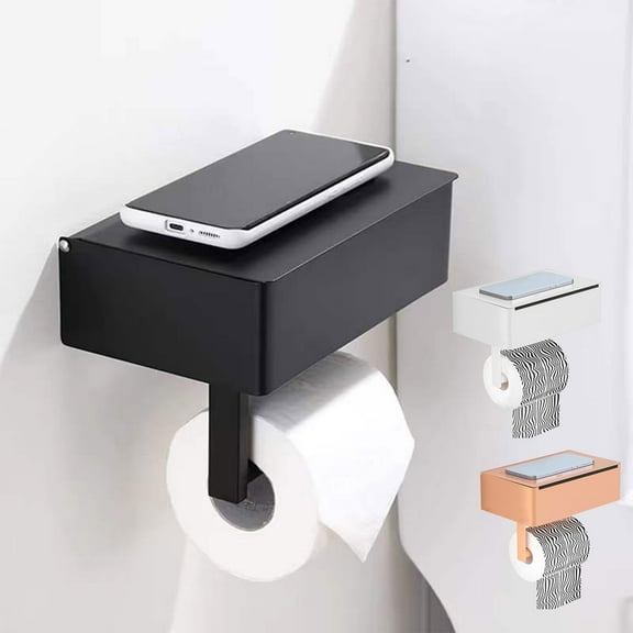 AYktou Bathroom Organizers and Storage-Paper Towel Holder,Wall Mount Toilet Paper Holder with Lid & Towel Racks for Bathroom,Rust-Proof Waterproof Paper Towels Rack