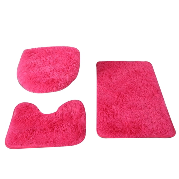 AYktou Bathroom Rugs,Soft Bathroom Rugs Sets 3 Piece,Bath Rugs with Toilet Cover,Bath Mats for Bathroom,Machine Wash,Non Slip Rubber Backing Solid Tufted Bath Mat Set