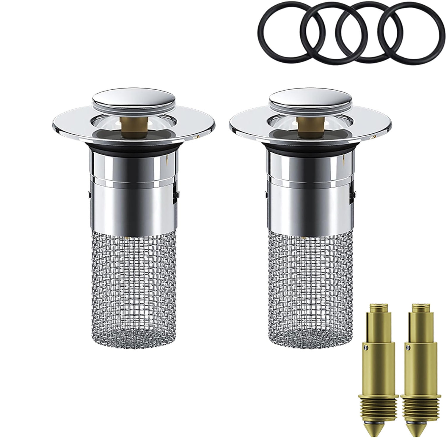 AYktou Bathroom Sink Drain Strainer,2 Pcs Pop-up Bathroom Sink Stopper ...
