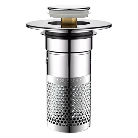 AYktou Bathroom Sink Drain Strainer Bathroom Sink Stopper,Upgraded Thickened Sink Drain Strainer with Removable Sink Strainer Basket,Deodorant Push-type Blocking Bounce Filte Excrete