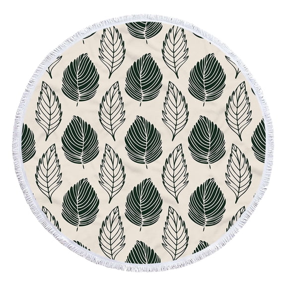 AYktou Beach Blanket Beach Essentials-Lightweight Beach Towel 60" x 60" Round Microfiber Picnic Blankets,Summer Feather Collection Beach Towels with Fringed Trims Meditation Mat