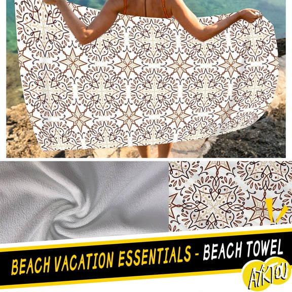 AYktou Beach Towel Beach Essentials-Lightweight Microfiber Beach Towel 30*59" Multiple Bohemian Patterns Bath Towels Pool Accessories Pool Towels Machine Washable,Absorbent,Dry Faster Gym Towels