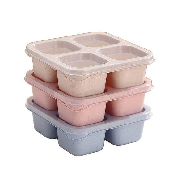 AYktou Bento Box Adult Lunch Box,4 Compartment Meal Prep Container for Adult,Reusable Food Storage Snack Containers - Stackable for Work,and Travel
