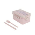 thumbnail image 1 of AYktou Bento Box Adults Lunch Box,Bento Box with 3-In-1 Compartments Snack Containers,Built-in Utensil,Food Grade Wheats Straw,Leakproof Meal Prep Containers Lunch Containers, 1 of 9